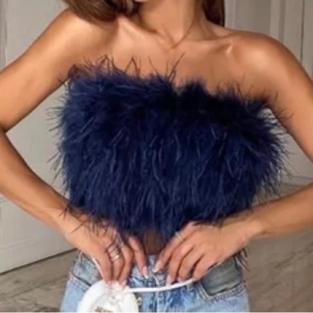 Feather crop top